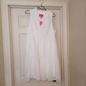 ❤️‍🔥 HTF NWT Lilly Pulitzer White Novella Eyelet dress XL